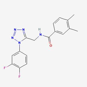 molecular formula C17H15F2N5O B2654042 N-{[1-(3,4-difluorophenyl)-1H-1,2,3,4-tetrazol-5-yl]methyl}-3,4-dimethylbenzamide CAS No. 1005292-69-2