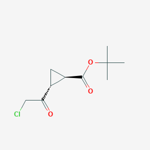 molecular formula C10H15ClO3 B2654107 rac-tert-butyl(1R,2R)-2-(2-chloroacetyl)cyclopropane-1-carboxylate,trans CAS No. 2416218-63-6