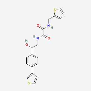 molecular formula C19H18N2O3S2 B2654116 N'-{2-hydroxy-2-[4-(thiophen-3-yl)phenyl]ethyl}-N-[(thiophen-2-yl)methyl]ethanediamide CAS No. 2034492-39-0