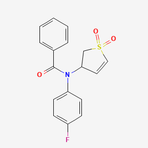 molecular formula C17H14FNO3S B2654139 N-(1,1-dioxido-2,3-dihydrothiophen-3-yl)-N-(4-fluorophenyl)benzamide CAS No. 852438-90-5