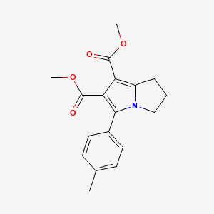 molecular formula C18H19NO4 B2654144 dimethyl 5-(4-methylphenyl)-2,3-dihydro-1H-pyrrolizine-6,7-dicarboxylate CAS No. 303145-34-8