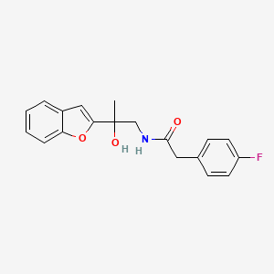 molecular formula C19H18FNO3 B2654164 N-[2-(1-benzofuran-2-yl)-2-hydroxypropyl]-2-(4-fluorophenyl)acetamide CAS No. 2034599-98-7