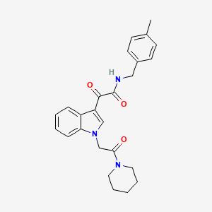 molecular formula C25H27N3O3 B2654181 N-[(4-methylphenyl)methyl]-2-oxo-2-{1-[2-oxo-2-(piperidin-1-yl)ethyl]-1H-indol-3-yl}acetamide CAS No. 872861-27-3
