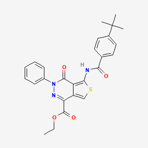 molecular formula C26H25N3O4S B2654222 ethyl 5-(4-tert-butylbenzamido)-4-oxo-3-phenyl-3H,4H-thieno[3,4-d]pyridazine-1-carboxylate CAS No. 851946-99-1