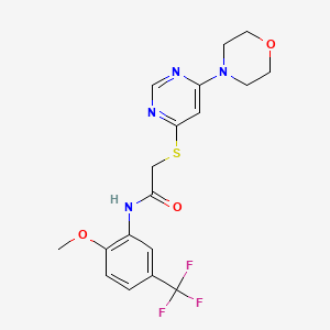 molecular formula C18H19F3N4O3S B2654238 N-(2-methoxy-5-(trifluoromethyl)phenyl)-2-((6-morpholinopyrimidin-4-yl)thio)acetamide CAS No. 1203168-73-3