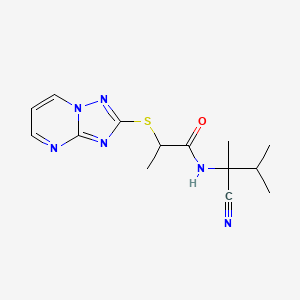 molecular formula C14H18N6OS B2654261 N-(1-cyano-1,2-dimethylpropyl)-2-{[1,2,4]triazolo[1,5-a]pyrimidin-2-ylsulfanyl}propanamide CAS No. 1258724-80-9