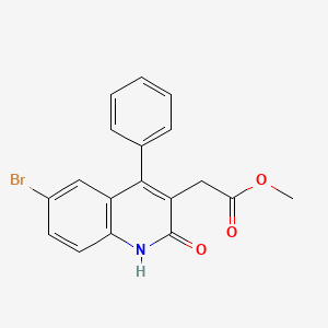 molecular formula C18H14BrNO3 B2654303 methyl 2-(6-bromo-2-hydroxy-4-phenylquinolin-3-yl)acetate CAS No. 333306-37-9