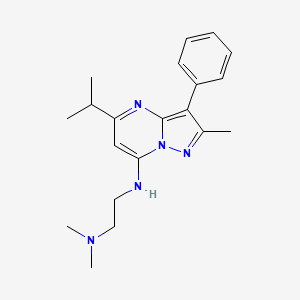 molecular formula C20H27N5 B2654353 N-[2-(dimethylamino)ethyl]-2-methyl-3-phenyl-5-(propan-2-yl)pyrazolo[1,5-a]pyrimidin-7-amine CAS No. 899411-13-3
