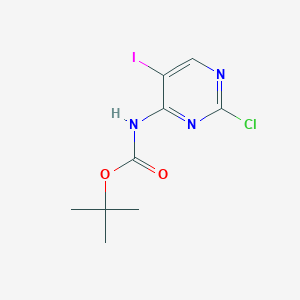 molecular formula C9H11ClIN3O2 B2654381 tert-Butyl (2-chloro-5-iodopyrimidin-4-yl)carbamate CAS No. 1359655-47-2