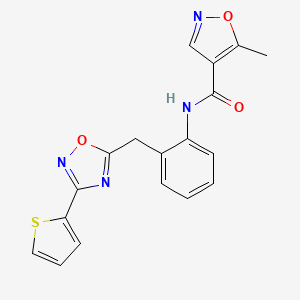 5-methyl-N-(2-((3-(thiophen-2-yl)-1,2,4-oxadiazol-5-yl)methyl)phenyl)isoxazole-4-carboxamide