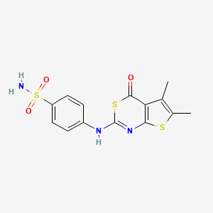 4-((5,6-dimethyl-4-oxo-4H-thieno[2,3-d][1,3]thiazin-2-yl)amino)benzenesulfonamide