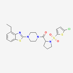 (1-((5-Chlorothiophen-2-yl)sulfonyl)pyrrolidin-2-yl)(4-(4-ethylbenzo[d]thiazol-2-yl)piperazin-1-yl)methanone