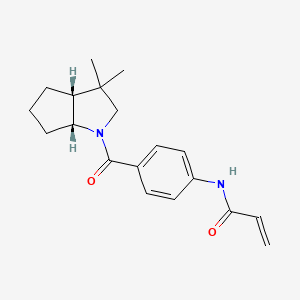 B2654421 N-[4-[(3Ar,6aR)-3,3-dimethyl-2,3a,4,5,6,6a-hexahydrocyclopenta[b]pyrrole-1-carbonyl]phenyl]prop-2-enamide CAS No. 2361693-76-5