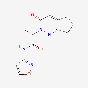 molecular formula C13H14N4O3 B2654439 N-(1,2-oxazol-3-yl)-2-{3-oxo-2H,3H,5H,6H,7H-cyclopenta[c]pyridazin-2-yl}propanamide CAS No. 2034363-01-2