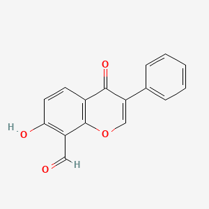 B2654467 7-hydroxy-4-oxo-3-phenyl-4H-chromene-8-carbaldehyde CAS No. 856791-64-5