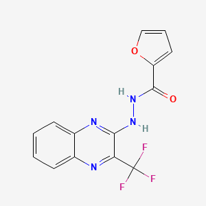 molecular formula C14H9F3N4O2 B2654474 N'-[3-(trifluoromethyl)quinoxalin-2-yl]furan-2-carbohydrazide CAS No. 343372-43-0