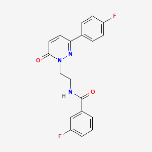 molecular formula C19H15F2N3O2 B2654504 3-fluoro-N-{2-[3-(4-fluorophenyl)-6-oxo-1,6-dihydropyridazin-1-yl]ethyl}benzamide CAS No. 921850-29-5