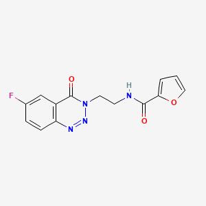 molecular formula C14H11FN4O3 B2654524 N-(2-(6-fluoro-4-oxobenzo[d][1,2,3]triazin-3(4H)-yl)ethyl)furan-2-carboxamide CAS No. 1904311-07-4