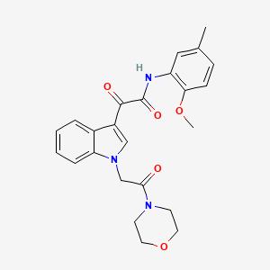 molecular formula C24H25N3O5 B2654536 N-(2-methoxy-5-methylphenyl)-2-{1-[2-(morpholin-4-yl)-2-oxoethyl]-1H-indol-3-yl}-2-oxoacetamide CAS No. 872857-58-4