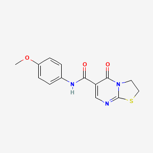 molecular formula C14H13N3O3S B2654552 N-(4-methoxyphenyl)-5-oxo-2H,3H,5H-[1,3]thiazolo[3,2-a]pyrimidine-6-carboxamide CAS No. 443329-46-2