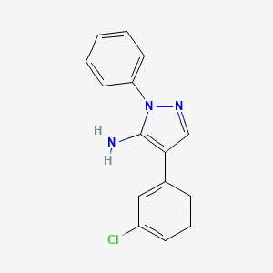 molecular formula C15H12ClN3 B2654613 4-(3-Chlorophenyl)-2-phenylpyrazol-3-amine CAS No. 324008-92-6