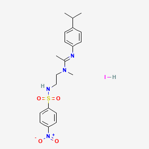 N-methyl-N-[2-(4-nitrobenzenesulfonamido)ethyl]-N'-[4-(propan-2-yl)phenyl]ethenimidamide hydroiodide