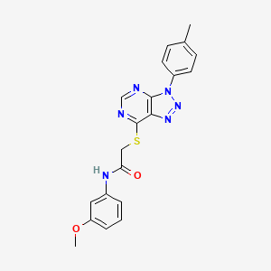 molecular formula C20H18N6O2S B2654669 N-(3-methoxyphenyl)-2-{[3-(4-methylphenyl)-3H-[1,2,3]triazolo[4,5-d]pyrimidin-7-yl]sulfanyl}acetamide CAS No. 863459-39-6