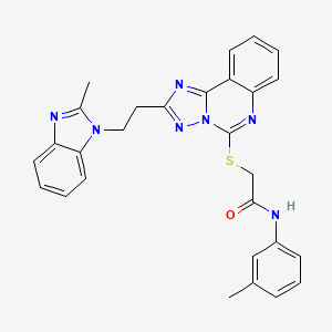 2-[[2-[2-(2-methylbenzimidazol-1-yl)ethyl]-[1,2,4]triazolo[1,5-c]quinazolin-5-yl]sulfanyl]-N-(3-methylphenyl)acetamide