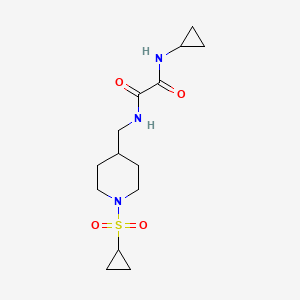 molecular formula C14H23N3O4S B2654710 N'-{[1-(cyclopropanesulfonyl)piperidin-4-yl]methyl}-N-cyclopropylethanediamide CAS No. 1234859-97-2
