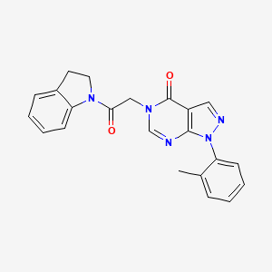 5-[2-(2,3-Dihydroindol-1-yl)-2-oxoethyl]-1-(2-methylphenyl)pyrazolo[3,4-d]pyrimidin-4-one