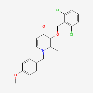 molecular formula C21H19Cl2NO3 B2654732 3-((2,6-Dichlorobenzyl)oxy)-1-(4-methoxybenzyl)-2-methyl-4(1H)-pyridinone CAS No. 338965-53-0