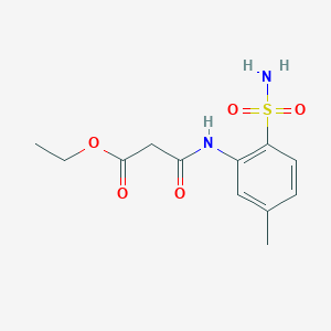 molecular formula C12H16N2O5S B2654733 Ethyl 3-((5-methyl-2-sulfamoylphenyl)amino)-3-oxopropanoate CAS No. 2034603-39-7