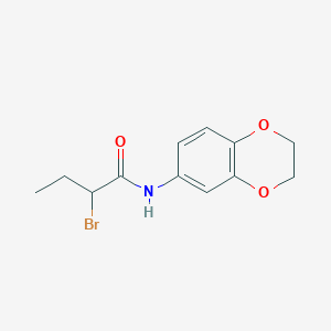molecular formula C12H14BrNO3 B2654734 2-bromo-N-(2,3-dihydro-1,4-benzodioxin-6-yl)butanamide CAS No. 347342-54-5
