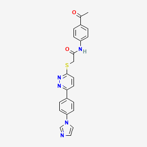 molecular formula C23H19N5O2S B2654735 2-((6-(4-(1H-imidazol-1-yl)phenyl)pyridazin-3-yl)thio)-N-(4-acetylphenyl)acetamide CAS No. 905669-17-2