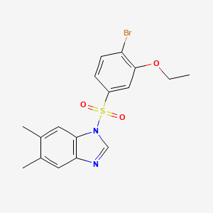 molecular formula C17H17BrN2O3S B2654738 1-(4-bromo-3-ethoxybenzenesulfonyl)-5,6-dimethyl-1H-1,3-benzodiazole CAS No. 1216790-07-6