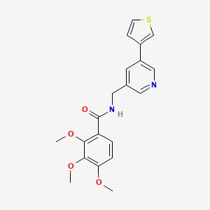 2,3,4-trimethoxy-N-((5-(thiophen-3-yl)pyridin-3-yl)methyl)benzamide