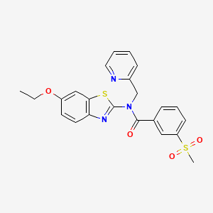molecular formula C23H21N3O4S2 B2654763 N-(6-ethoxy-1,3-benzothiazol-2-yl)-3-methanesulfonyl-N-[(pyridin-2-yl)methyl]benzamide CAS No. 886936-75-0