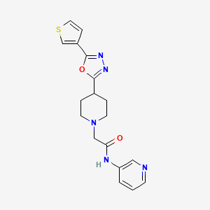 molecular formula C18H19N5O2S B2654765 N-(PYRIDIN-3-YL)-2-{4-[5-(THIOPHEN-3-YL)-1,3,4-OXADIAZOL-2-YL]PIPERIDIN-1-YL}ACETAMIDE CAS No. 1448077-72-2