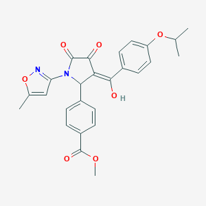 molecular formula C26H24N2O7 B265477 methyl 4-[4-hydroxy-3-(4-isopropoxybenzoyl)-1-(5-methyl-3-isoxazolyl)-5-oxo-2,5-dihydro-1H-pyrrol-2-yl]benzoate 
