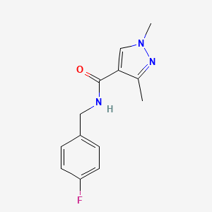 molecular formula C13H14FN3O B2654781 N-[(4-fluorophenyl)methyl]-1,3-dimethyl-1H-pyrazole-4-carboxamide CAS No. 1005679-67-3