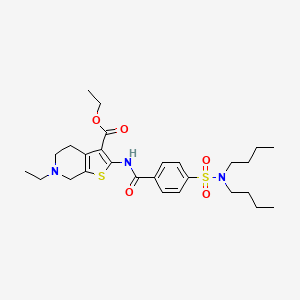 molecular formula C27H39N3O5S2 B2654793 ethyl 2-[4-(dibutylsulfamoyl)benzamido]-6-ethyl-4H,5H,6H,7H-thieno[2,3-c]pyridine-3-carboxylate CAS No. 449767-49-1