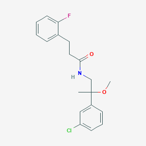 molecular formula C19H21ClFNO2 B2654800 N-[2-(3-chlorophenyl)-2-methoxypropyl]-3-(2-fluorophenyl)propanamide CAS No. 1795296-18-2