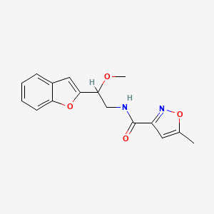 molecular formula C16H16N2O4 B2654848 N-[2-(1-benzofuran-2-yl)-2-methoxyethyl]-5-methyl-1,2-oxazole-3-carboxamide CAS No. 2034608-35-8