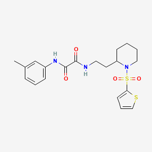 B2654890 N1-(2-(1-(thiophen-2-ylsulfonyl)piperidin-2-yl)ethyl)-N2-(m-tolyl)oxalamide CAS No. 898368-76-8