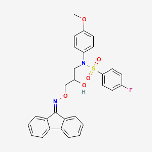 molecular formula C29H25FN2O5S B2654903 N-(3-{[(9H-fluoren-9-ylidene)amino]oxy}-2-hydroxypropyl)-4-fluoro-N-(4-methoxyphenyl)benzene-1-sulfonamide CAS No. 865614-55-7