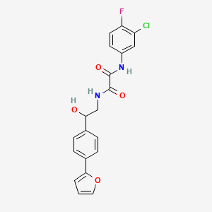molecular formula C20H16ClFN2O4 B2654906 N-(3-chloro-4-fluorophenyl)-N'-{2-[4-(furan-2-yl)phenyl]-2-hydroxyethyl}ethanediamide CAS No. 2097934-41-1