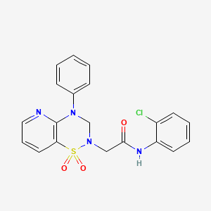 molecular formula C20H17ClN4O3S B2654963 N-(2-chlorophenyl)-2-(1,1-dioxido-4-phenyl-3,4-dihydro-2H-pyrido[2,3-e][1,2,4]thiadiazin-2-yl)acetamide CAS No. 1251678-53-1