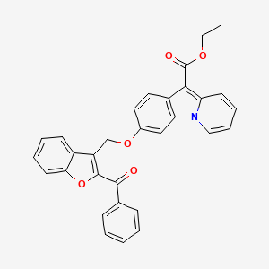 molecular formula C31H23NO5 B2654967 Ethyl 3-[(2-benzoyl-1-benzofuran-3-yl)methoxy]pyrido[1,2-a]indole-10-carboxylate CAS No. 478067-91-3