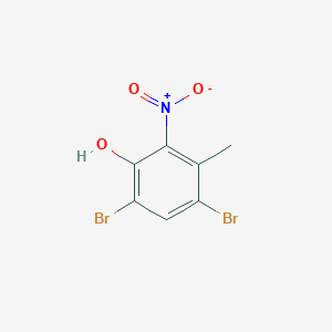 molecular formula C7H5Br2NO3 B2654968 4,6-Dibromo-3-methyl-2-nitrophenol CAS No. 1936262-28-0