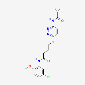 N-(6-((4-((5-chloro-2-methoxyphenyl)amino)-4-oxobutyl)thio)pyridazin-3-yl)cyclopropanecarboxamide